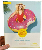 🍓 Strawberry Donut Pool Float – 4 FT Wide with Bite Mark 🍩