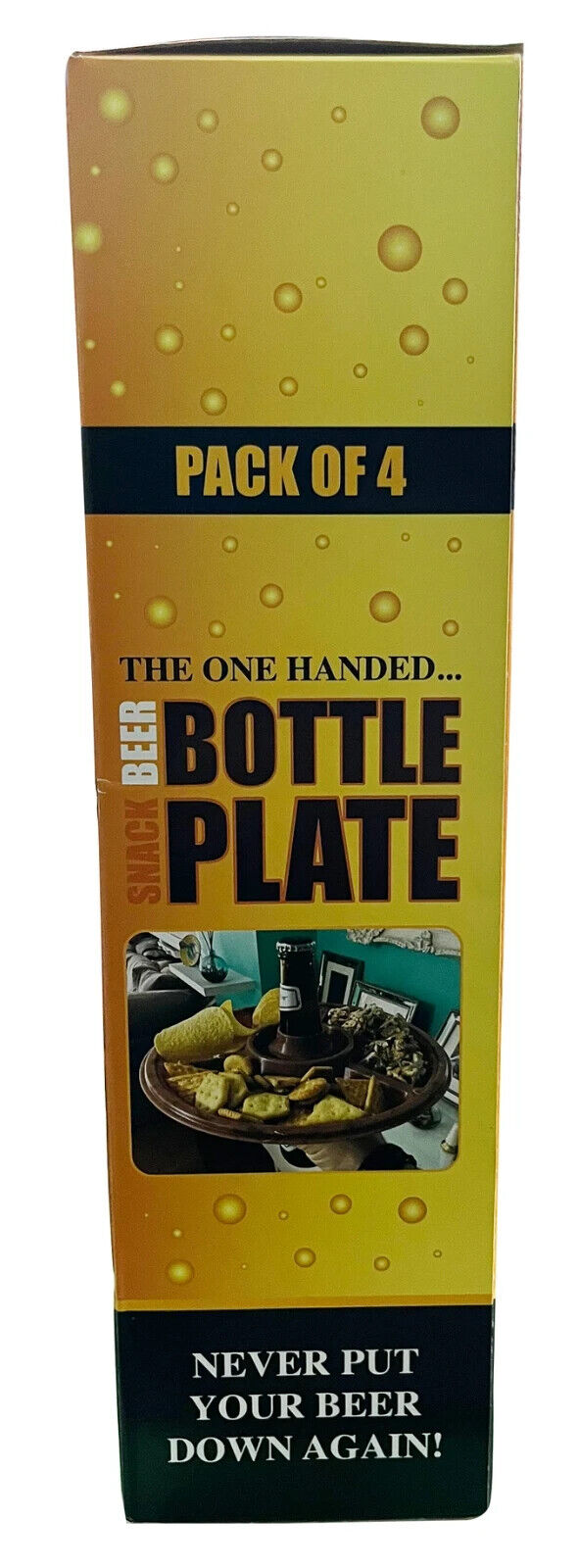🍺 One-Handed Beer Bottle Snack Plate – 4-Pack Party Tray Set