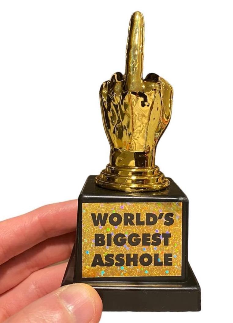 World's Biggest AHO*E Trophy – Hilarious Middle Finger Gag Gift! 🏆🖕😂**