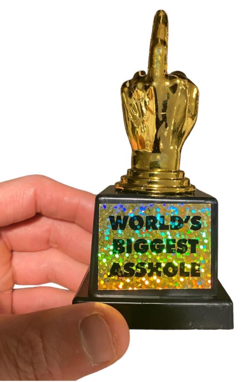 World's Biggest AHO*E Trophy – Hilarious Middle Finger Gag Gift! 🏆🖕😂**