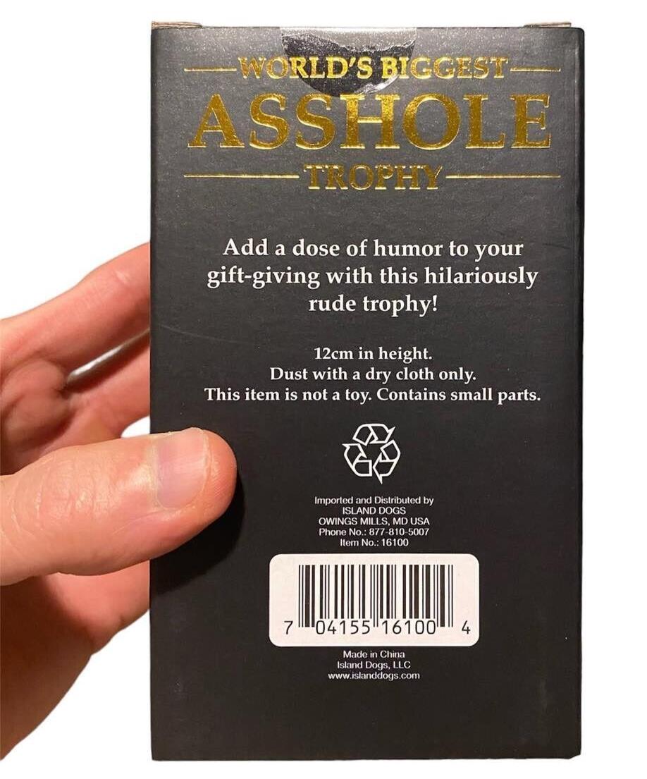 World's Biggest AHO*E Trophy – Hilarious Middle Finger Gag Gift! 🏆🖕😂**