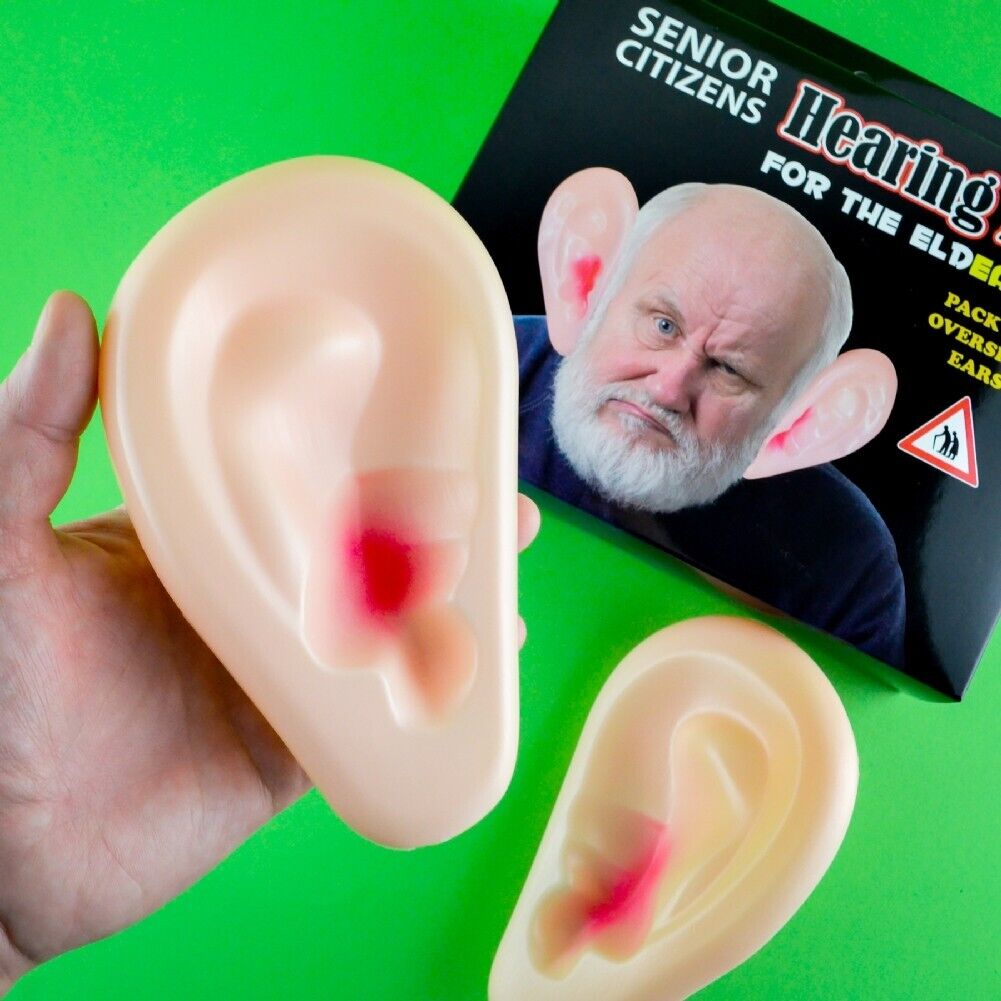 👂 Jumbo Hearing Aid Gag Ears – 2 Pack