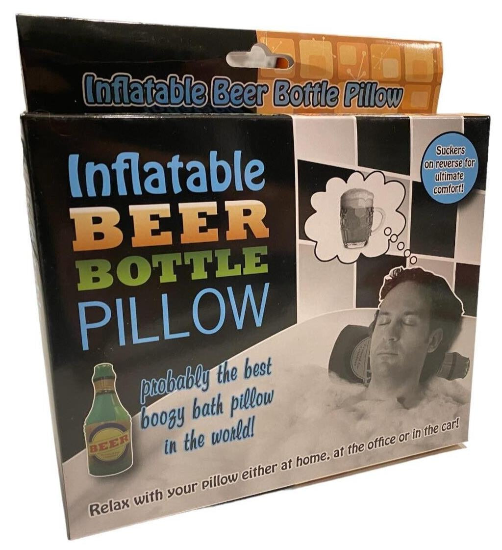 Inflatable Beer Bottle Pillow – Hilarious Bath & Hot Tub Gag Gift 🍺🛁🤣