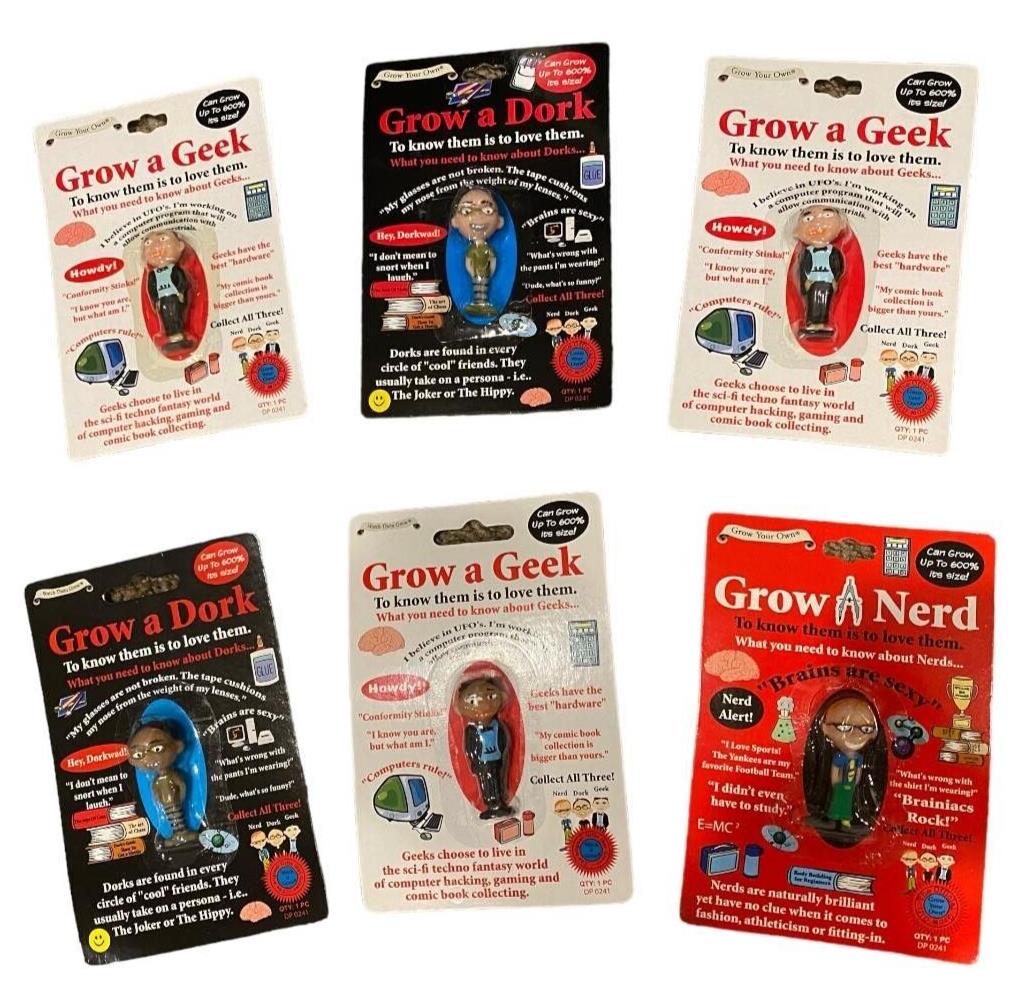 Grow a Nerd, Geek & Dork – Expandable Gag Gift Trio Set (3-Pack) 🤓🎓💦