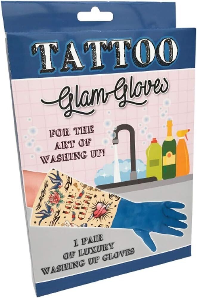 🧤 “Tattoo Art” Glam Gloves – Wash Dishes Like a Rockstar