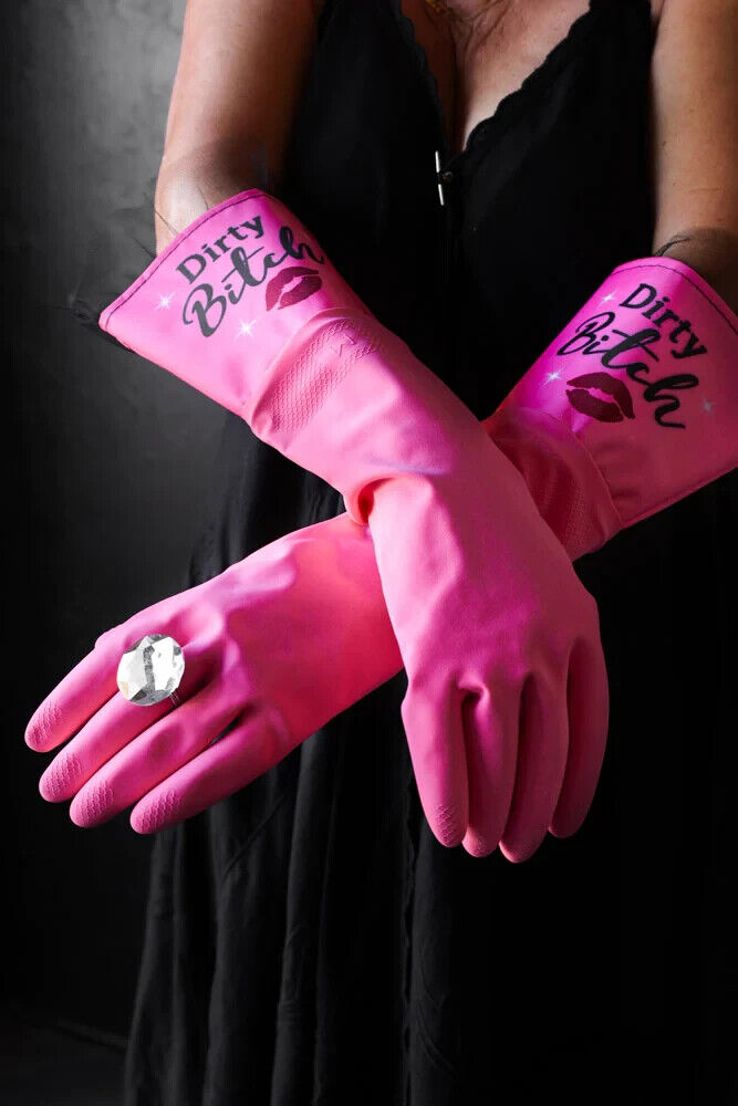 💅 "DIRTY BITCH" Glam Gloves – The Sassiest Way to Scrub