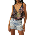 Free People Tied to You Print Surplice Tank