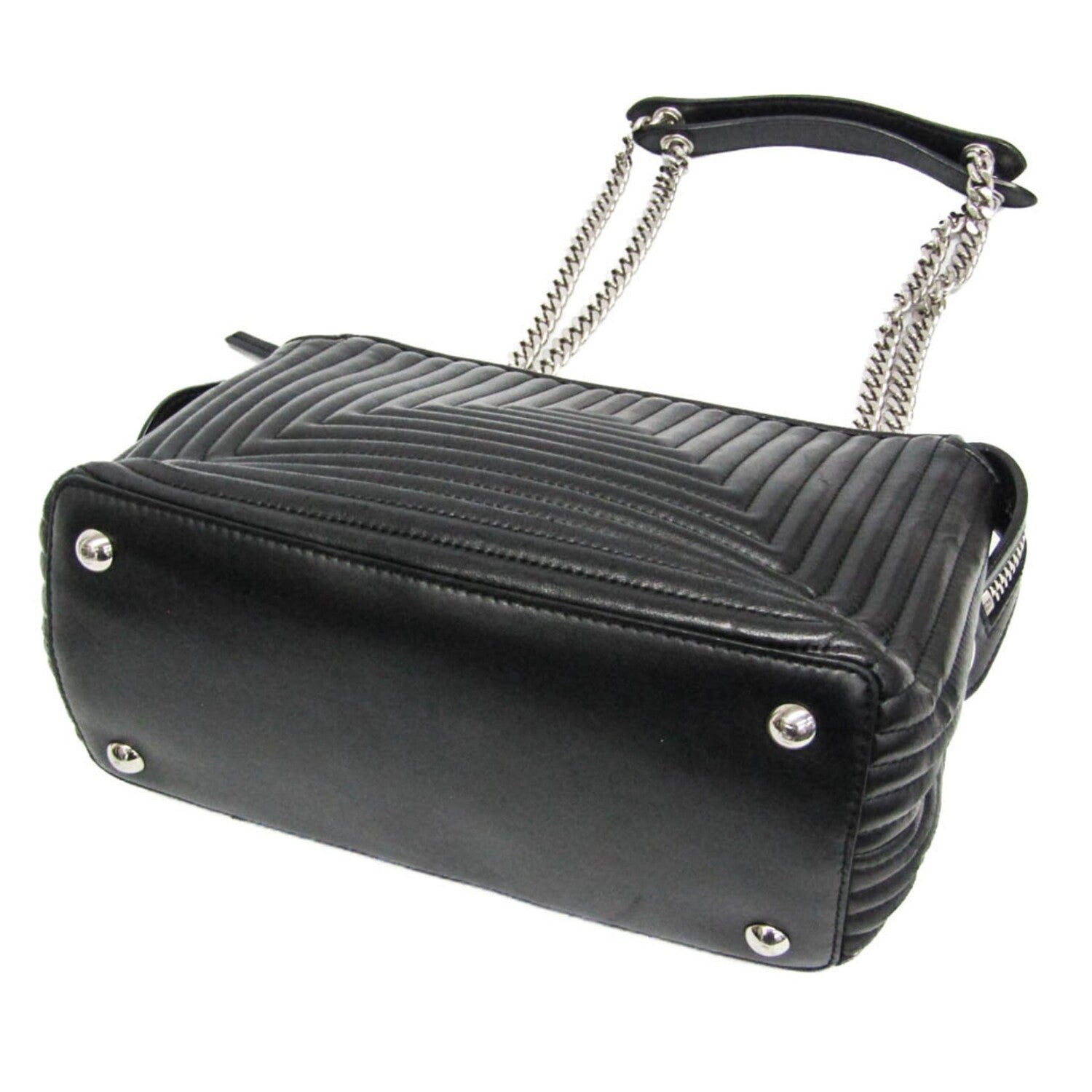 Fendi // Leather Dot-Com Click Handbag // Black // Pre-Owned