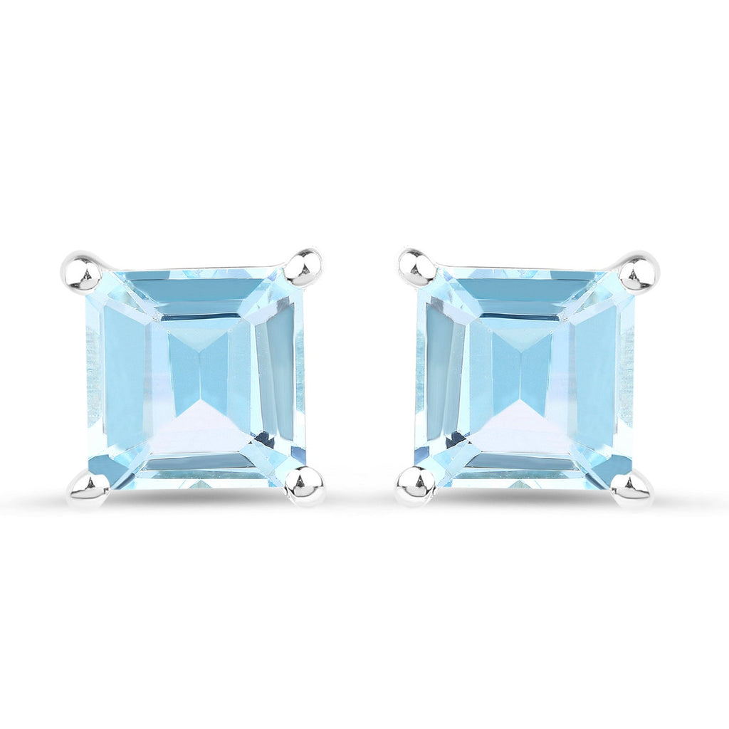 2.50 Carat Genuine Blue Topaz .925 Sterling Silver Earrings