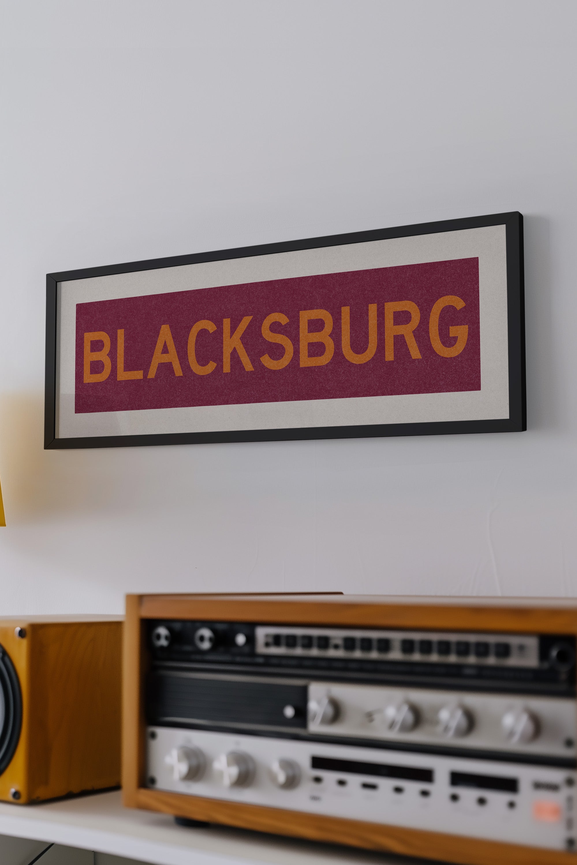 Framed Blacksburg Maroon Bus Scroll