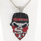 Newest Sports Team Logo Bandit Skull  Pendant Necklace – Iced Out Hip Hop Jewelry for True Fans