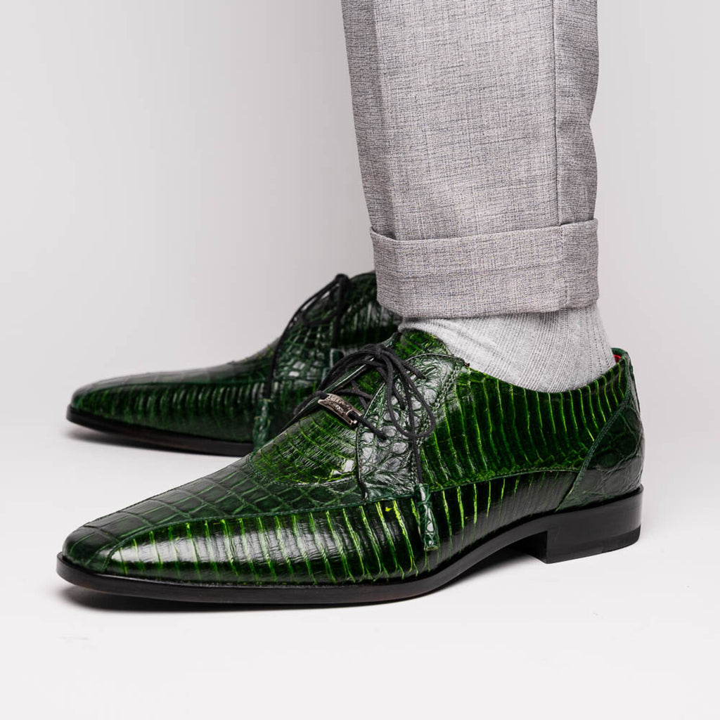 Moncalieri // Alligator + Cobra Skin Leather Oxfords // Green