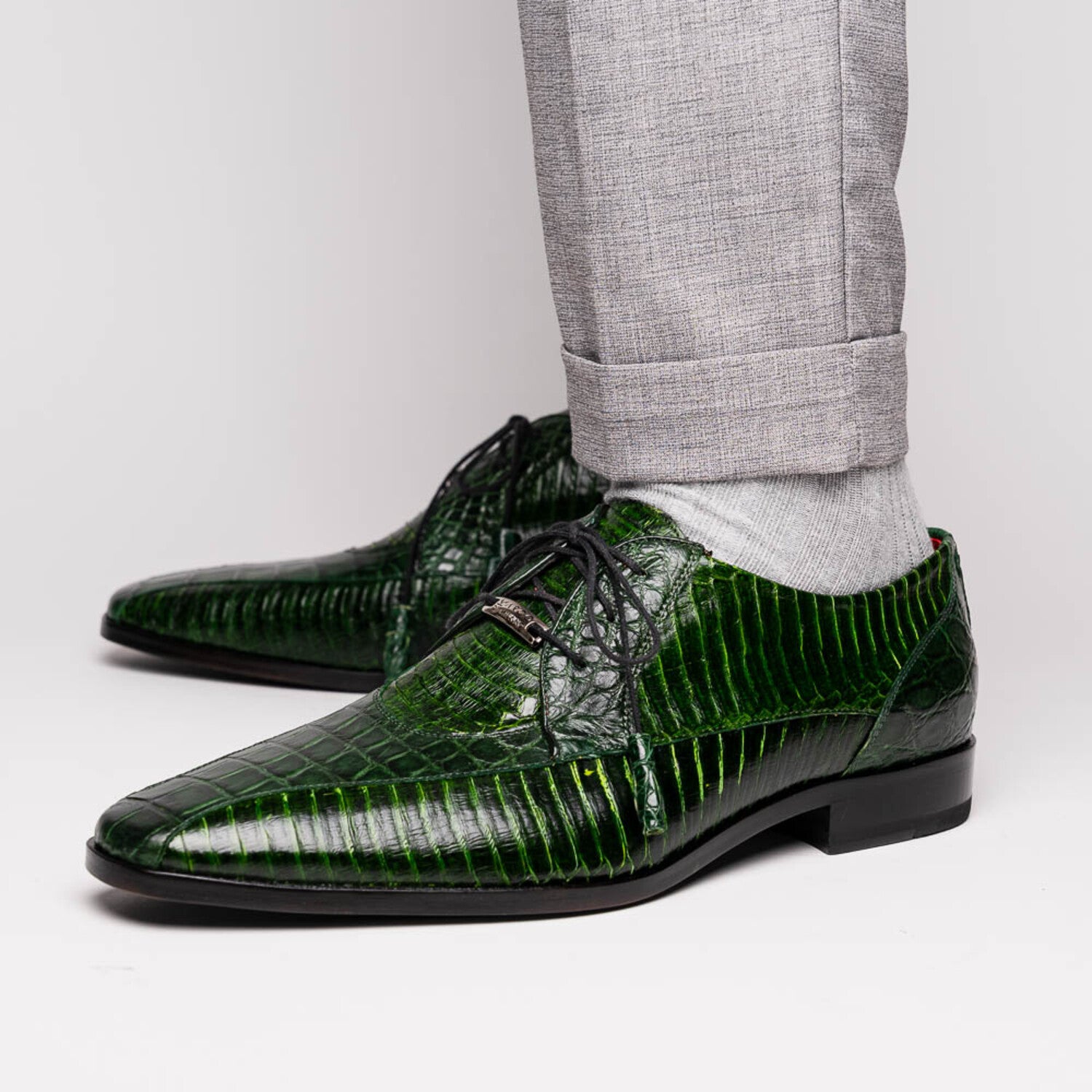 Moncalieri // Alligator + Cobra Skin Leather Oxfords // Green