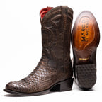 Kansas // Python Leather Western Boots // Brown