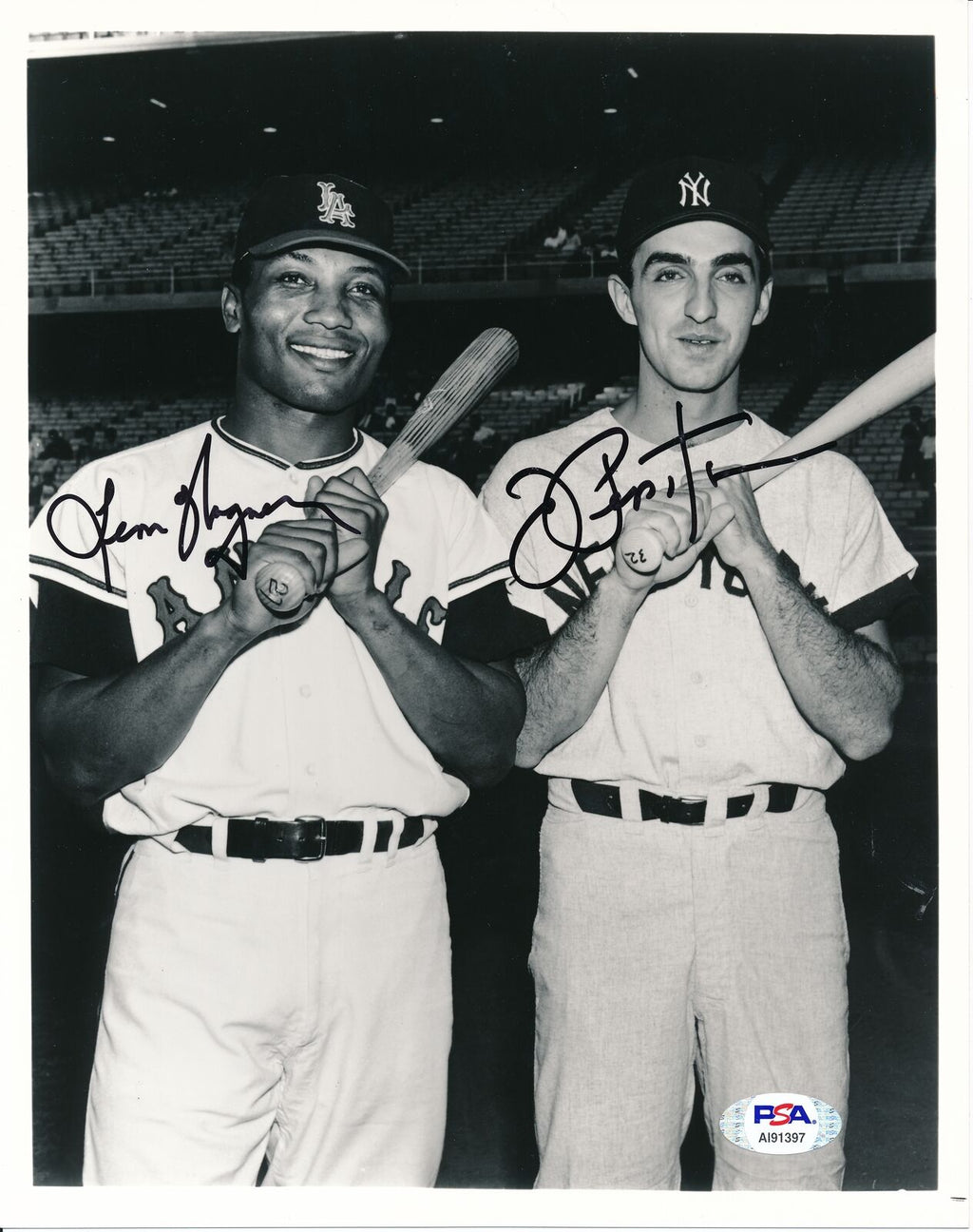 Leon Wagner/Joe Pepitone Dual-Signed/Autographed 8x10 B/W Photo PSA/DNA 159647