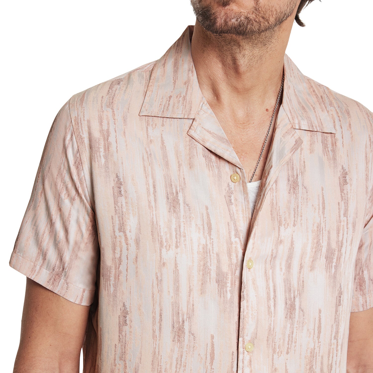 Dan // Camp Collar Shirt in Print // Grapefruit
