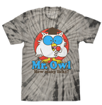 Tootsie Pop Mr. Owl How Many Licks Tie Dye T-Shirt - Black Tie Dye