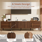 TV Stand For TVs Up To 85" With Fluted Door - Walnut