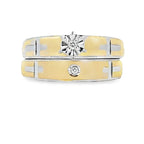 Diamond Engagement Ring Set Sterling Silver 14KT Gold