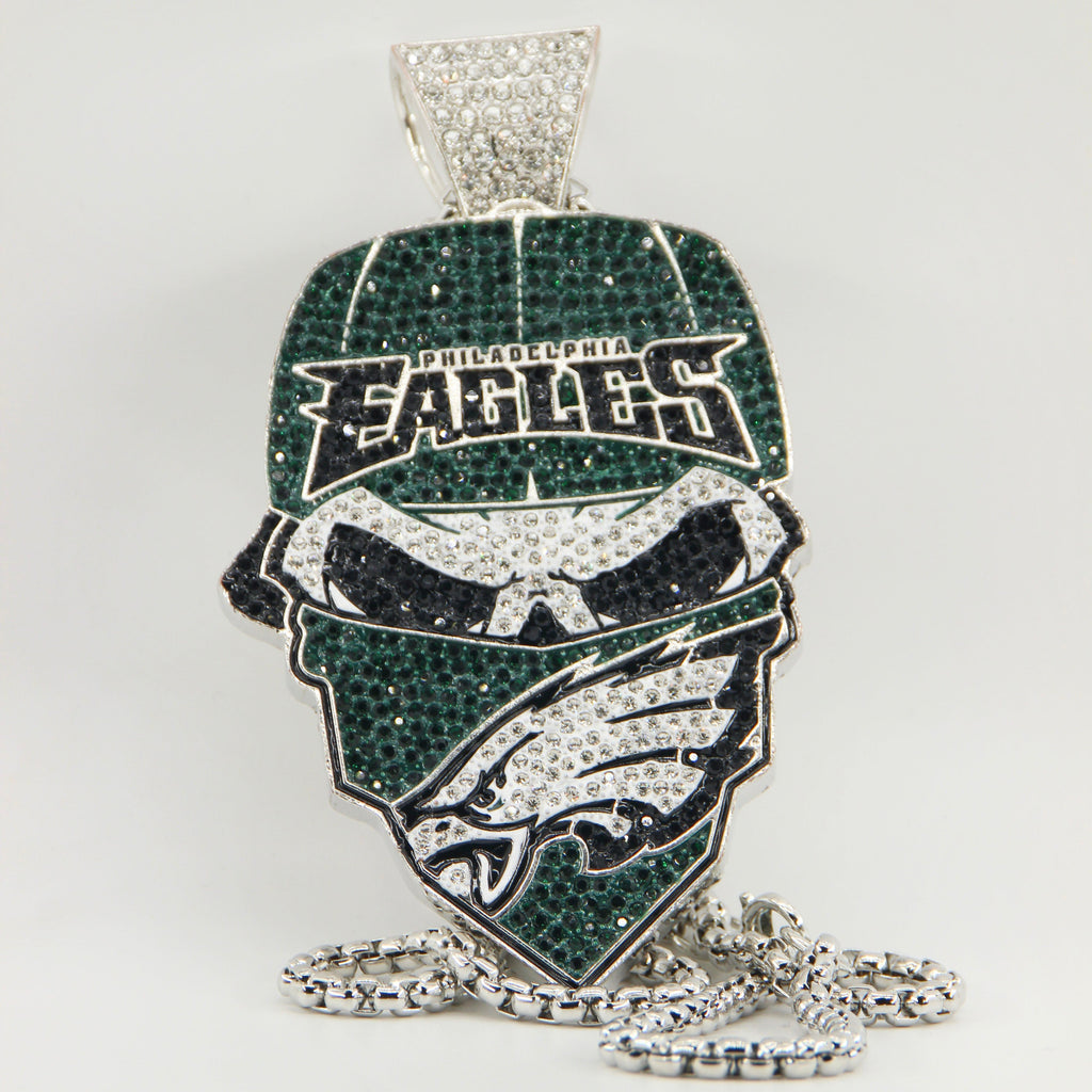 Newest Sports Team Logo Bandit Skull  Pendant Necklace – Iced Out Hip Hop Jewelry for True Fans