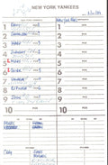 1989 New York Yankees Spring Training 5.5x8.5 Lineup Card vs.Mets 151523