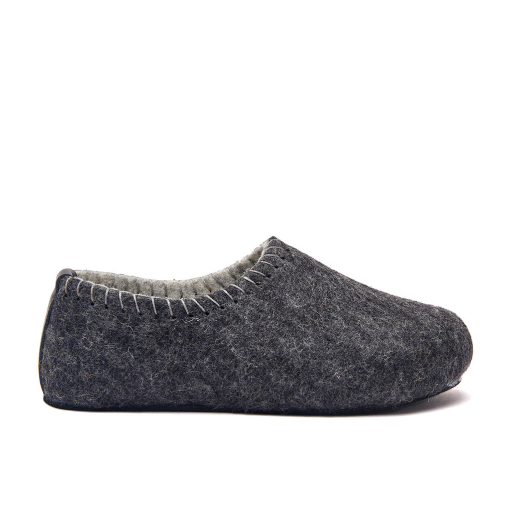 Yew Wool Slipper // Dark Grey + Gray