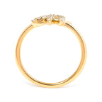 10K Yellow Gold 1/10 Cttw Diamond Leaf and Branch Ring (H-I Color, I1-I2 Clarity) - Ring Size 7