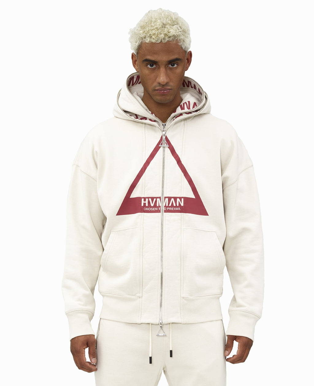 DOUBLE HOOD SWEATSHIRT IN CREAM