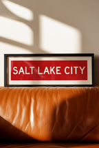 Framed Salt Lake City Red Bus Scroll