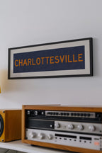 Framed Charlottesville Blue Bus Scroll