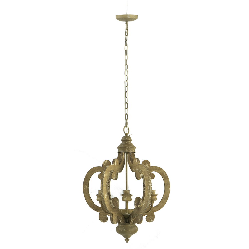 Farmhouse Chandelier, 6 Light Wood Chandelier Living Room Entryway