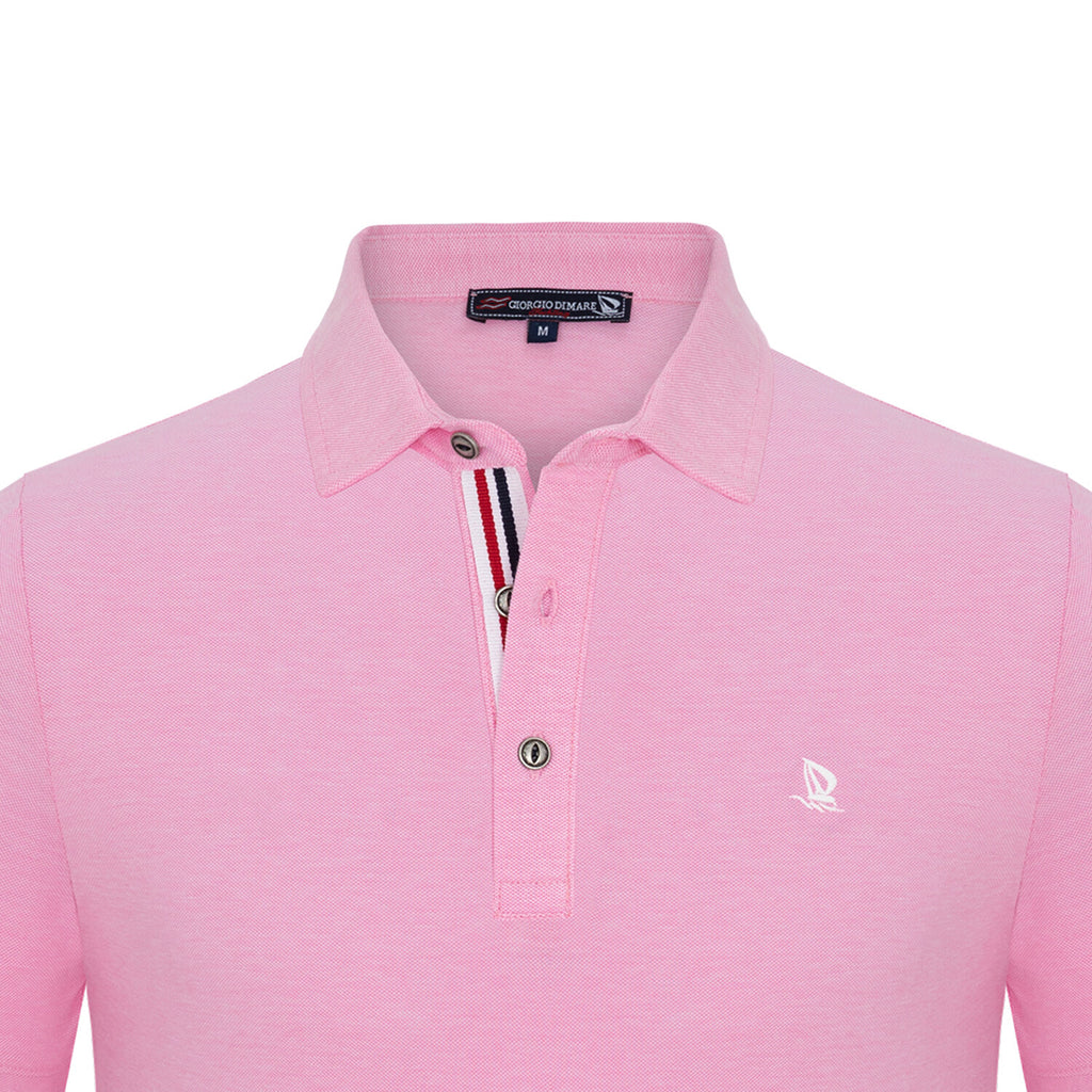 Carson Short Sleeve Polo Shirt // Pink