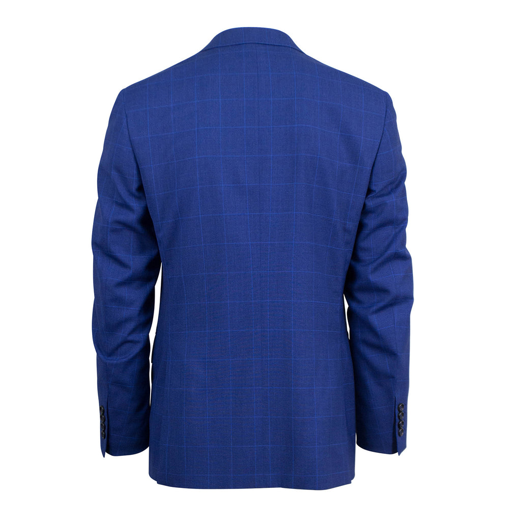 Windowpane Wool 2 Button Suit  // Blue