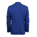 Windowpane Wool 2 Button Suit  // Blue