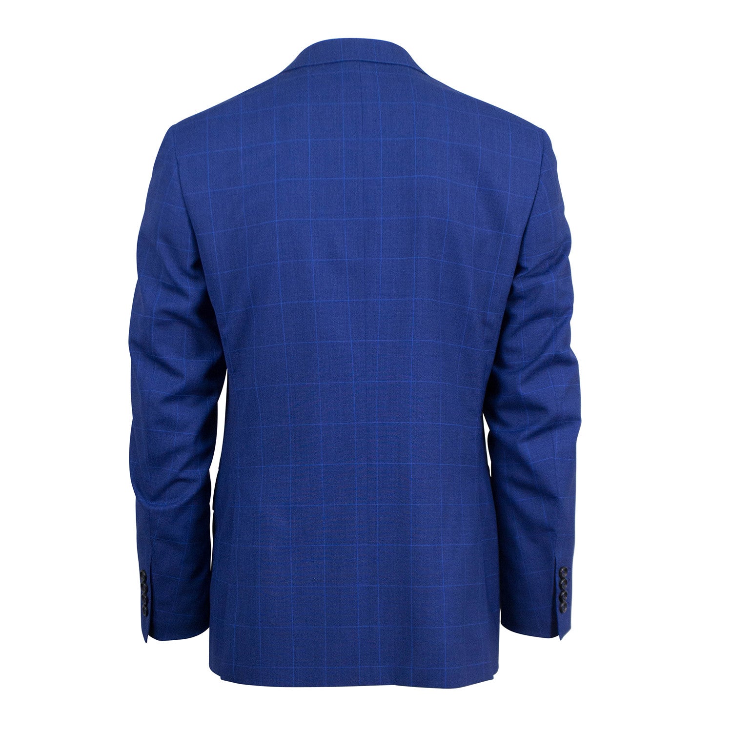Windowpane Wool 2 Button Suit  // Blue
