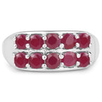 1.30 Carat Genuine Ruby .925 Sterling Silver Ring