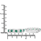 1.08 Carat Genuine Emerald and White Topaz .925 Sterling Silver Earrings