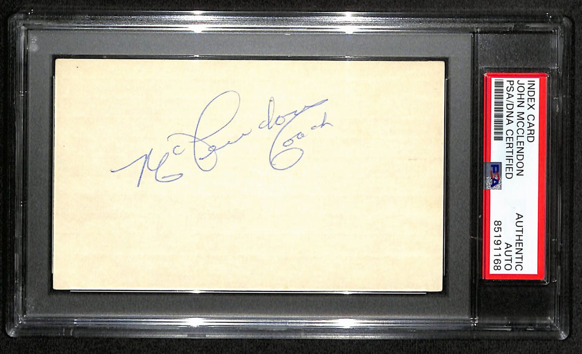 John McLendon HOF Signed/Inscribed 3x5 Index Card Denver Rockets PSA/DNA 188598