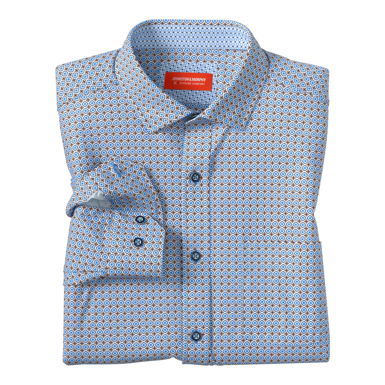 XC+ Motion Long-Sleeve Print Knit Shirt // Orange Cross Petal