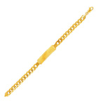 14k Yellow Gold Men's ID Cuban Chain Bracelet