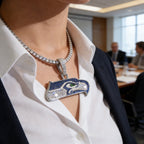 Seattle Seahawks Zircon Pendant Necklace – Game Day & Holiday Gift for Sports Fans
