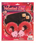 Valentine's Day 3 Piece Lovers Kit Red Handcuffs Blindfold DIce