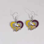 Football Team Logo Heart Earrings –  Game Day Accessories & Gift for Sports Fan