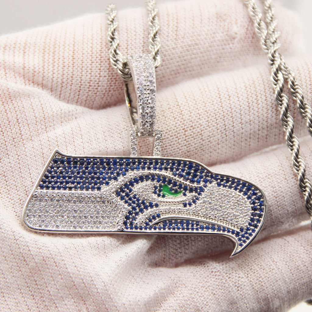 Seattle Seahawks Zircon Pendant Necklace – Game Day & Holiday Gift for Sports Fans