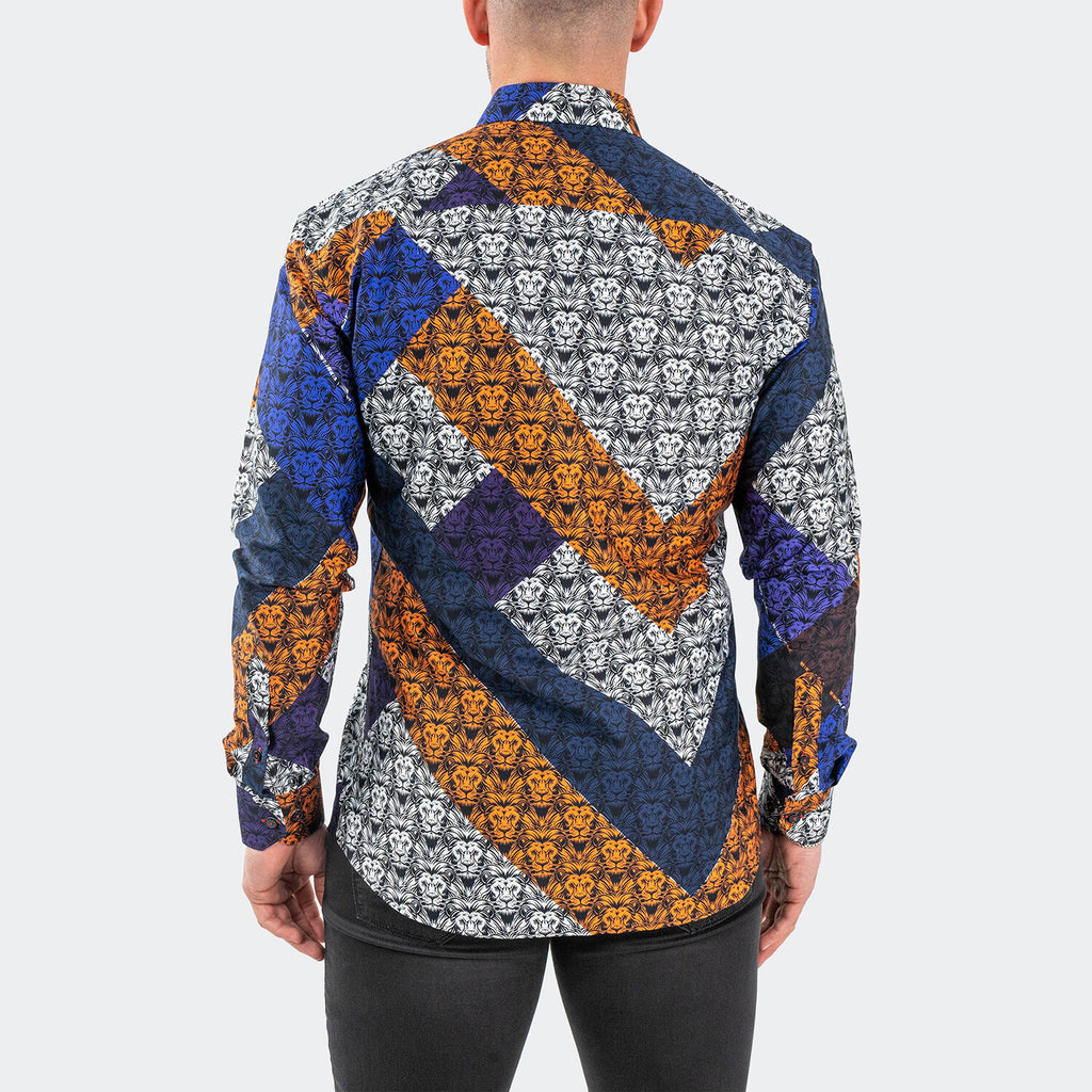 Fibonacci Afro Lion Button-Up // Black