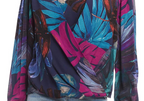 Karen Kane Printed Drape Front Top Multi