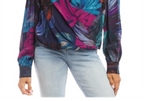 Karen Kane Printed Drape Front Top Multi