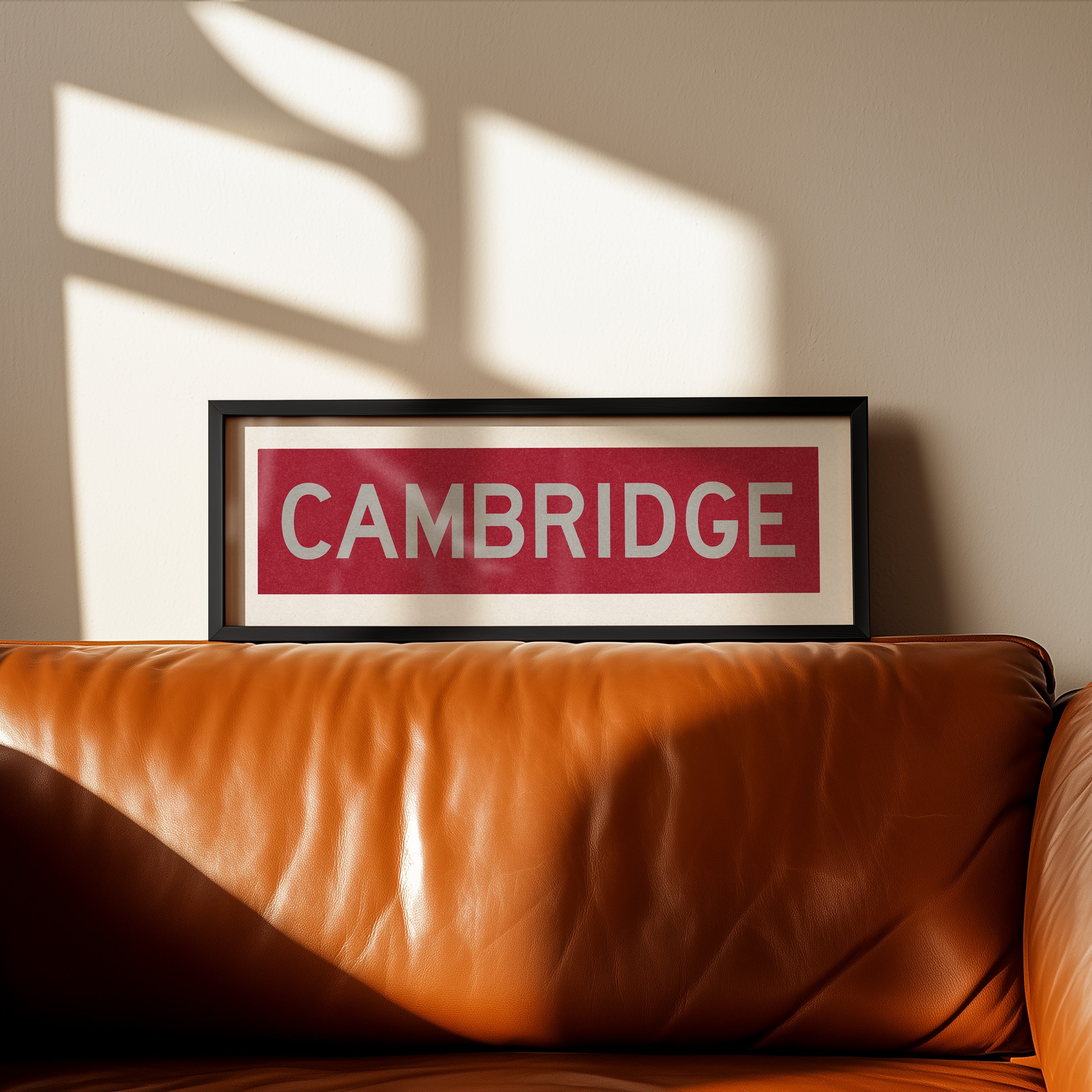 Framed Cambridge Crimson and Gray Bus Scroll