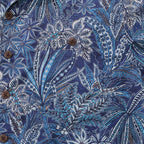 Hawaiian Shirt For Men Tropical Blues Print Shirt Camp Collar 100% Cotton Shirt