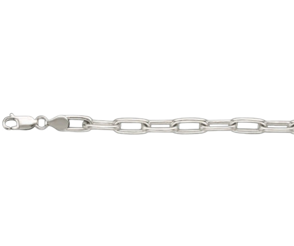 Paperclip Solid White/Yellow/Rose Gold Handmade Bracelet , 7mm, 6.5-10 Inch